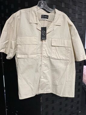 Original Use Cream Short-Sleeve Utility Shirt Jacket
